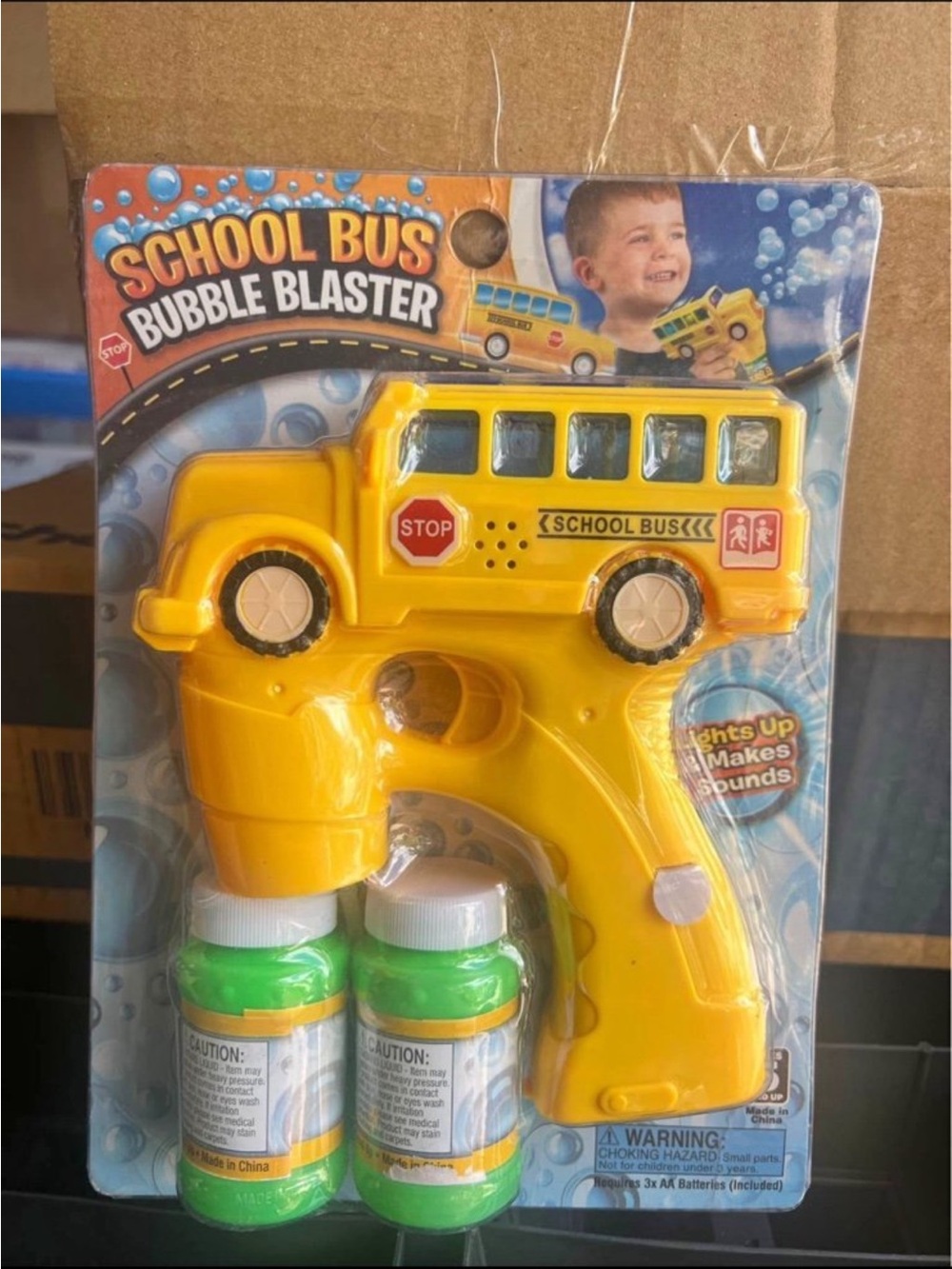 NEW! | Yellow School Bus Bubble Blaster Toy - Kids Bubble Gun